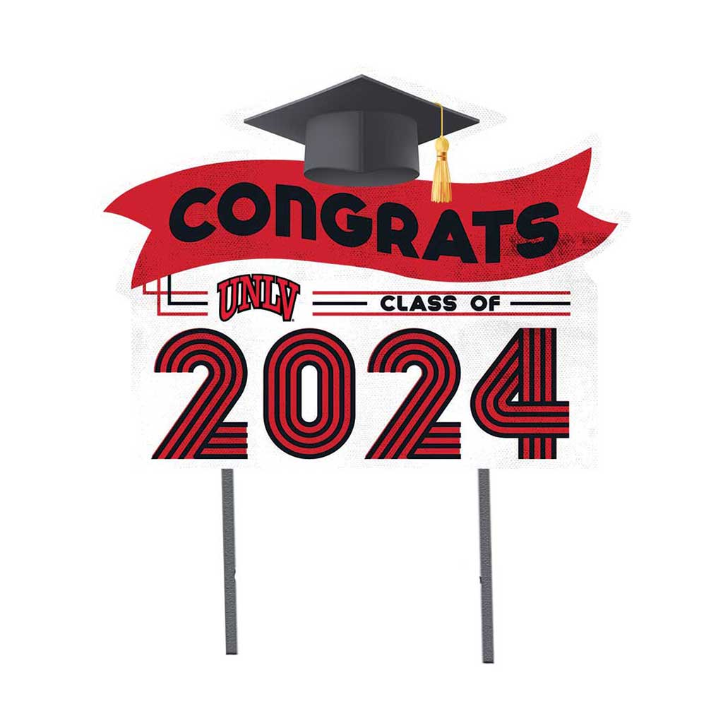 18x24 Congrats Graduation Lawn Sign University of Nevada Las Vegas Rebels