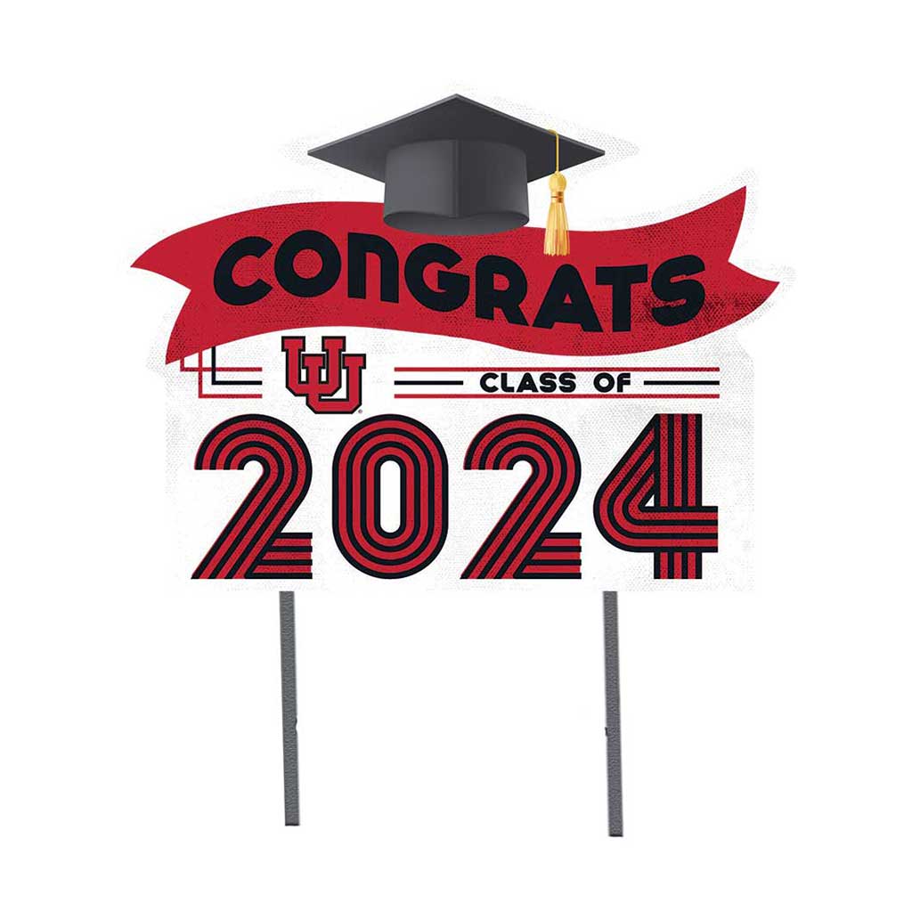 18x24 Congrats Graduation Lawn Sign Utah Running Utes