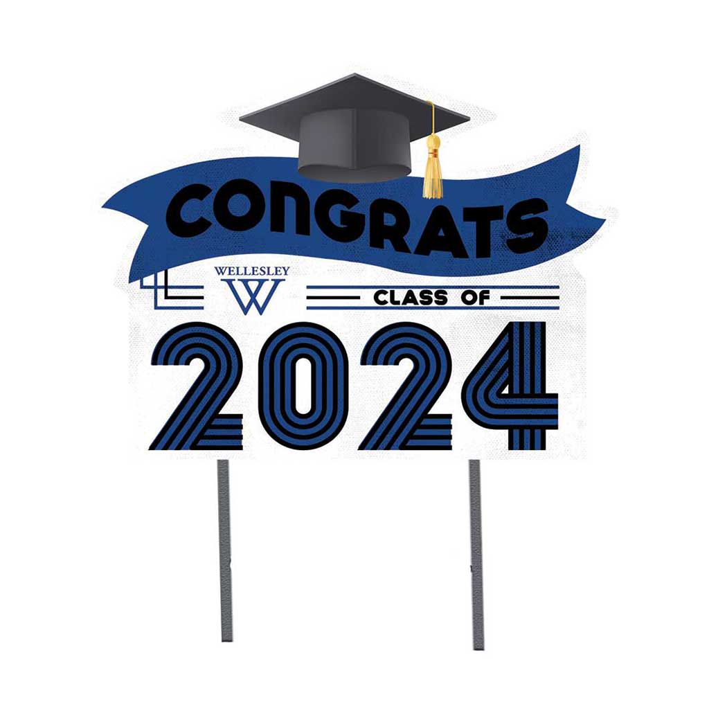 18x24 Congrats Graduation Lawn Sign Wellesley College Blue