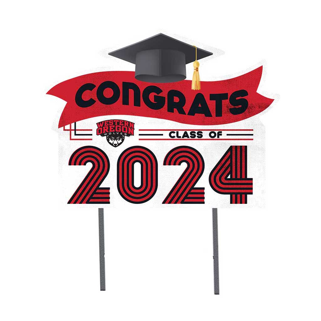 18x24 Congrats Graduation Lawn Sign Western Oregon Wolves