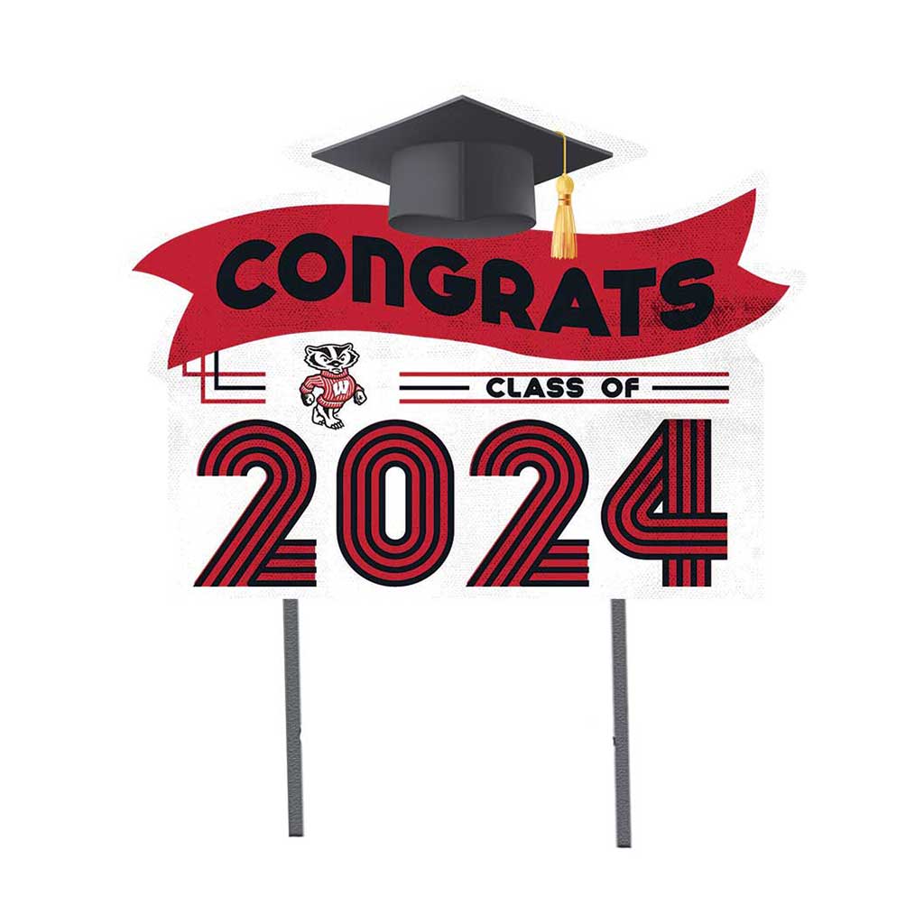 18x24 Congrats Graduation Lawn Sign Wisconsin Badgers