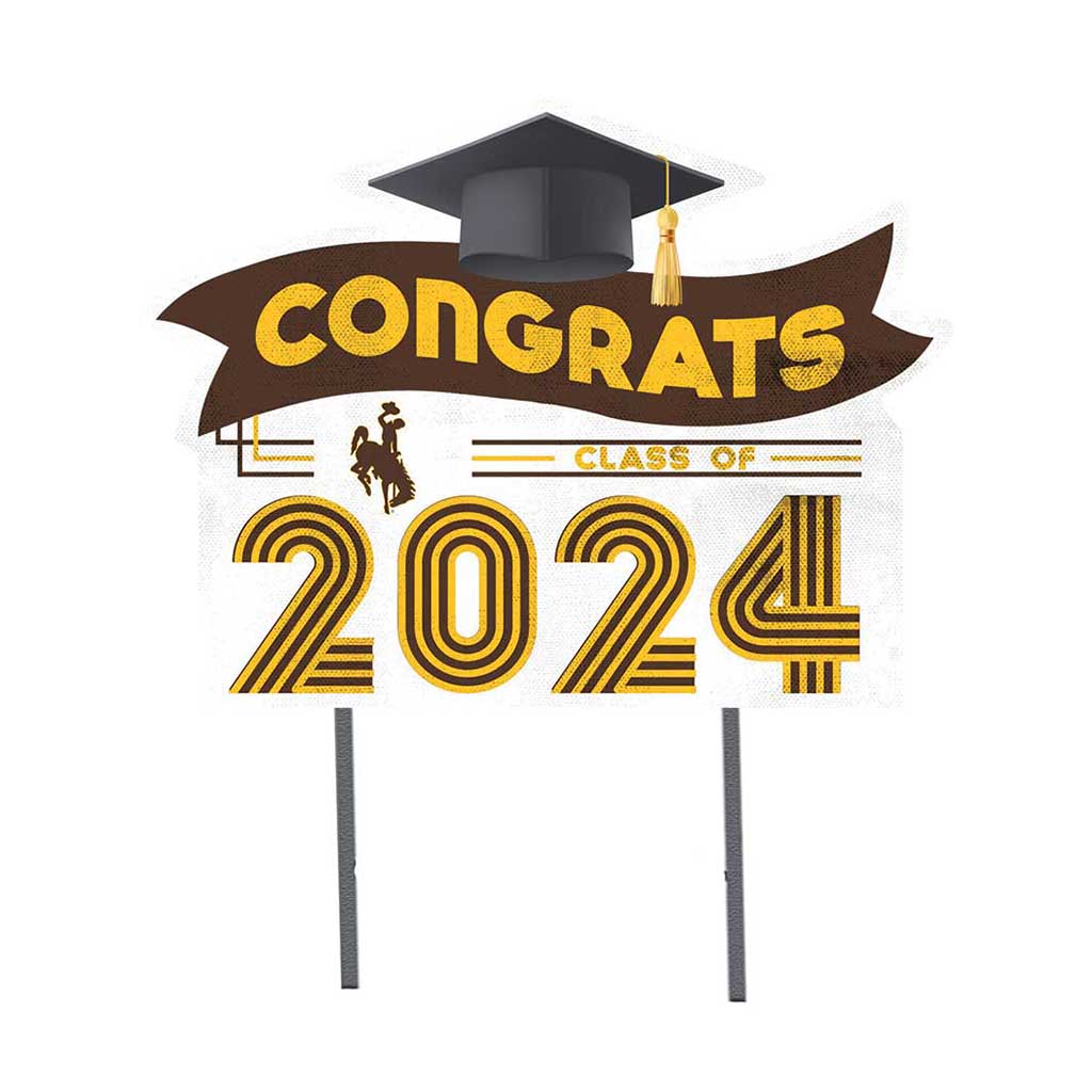 18x24 Congrats Graduation Lawn Sign Wyoming Cowboys