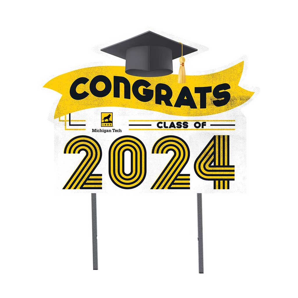 18x24 Congrats Graduation Lawn Sign Michigan Tech University Huskies