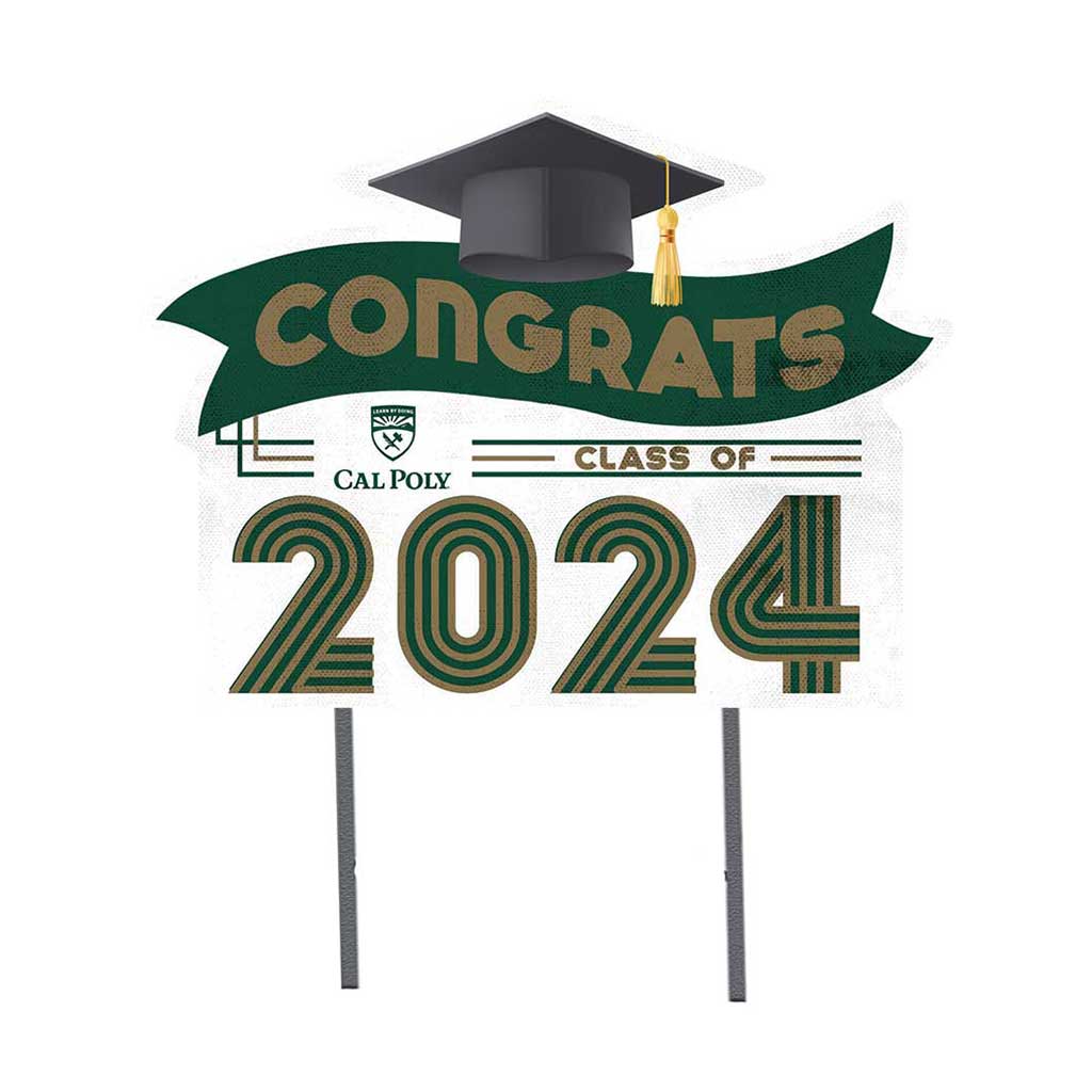 18x24 Congrats Graduation Lawn Sign California Polytechnic State Mustangs