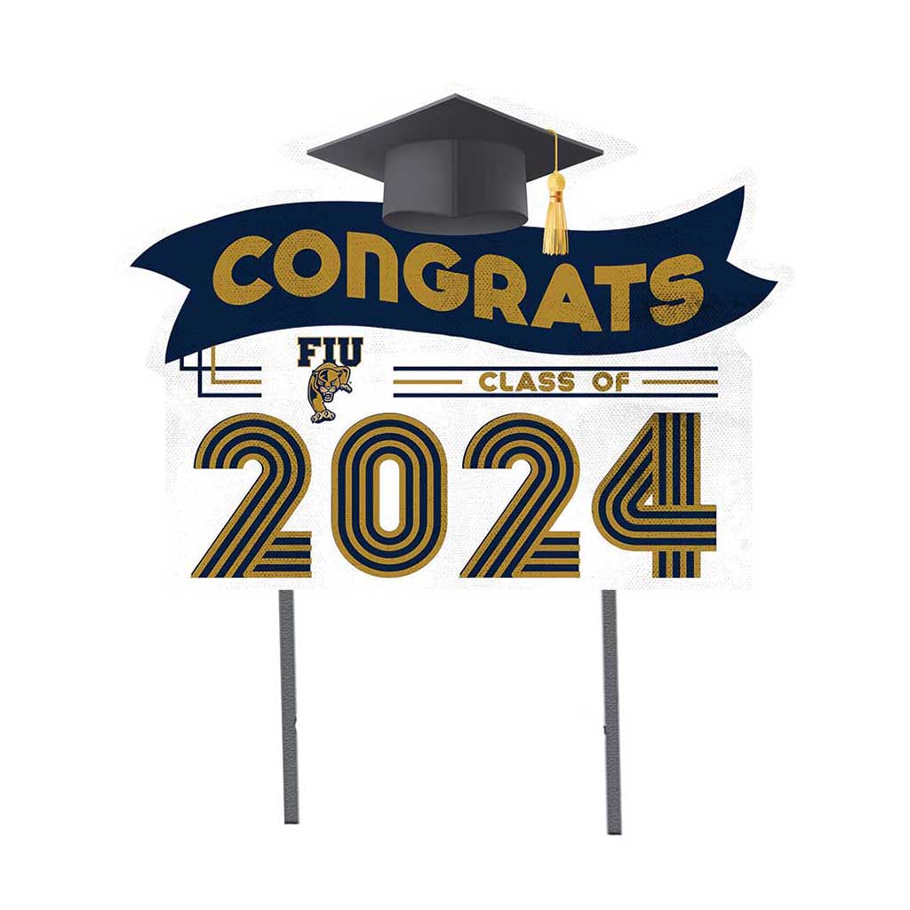 18x24 Congrats Graduation Lawn Sign Florida International University Golden Panthers