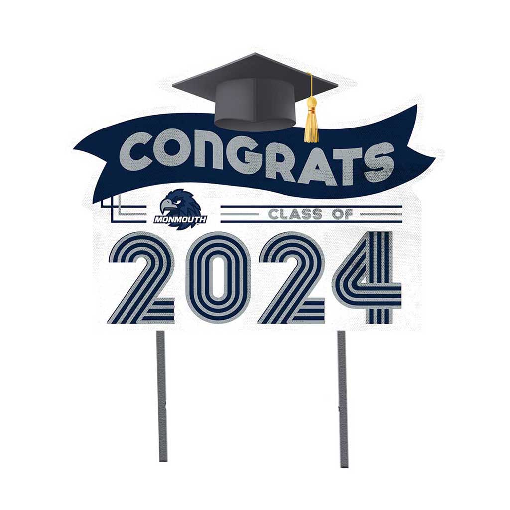 18x24 Congrats Graduation Lawn Sign Monmouth Hawks