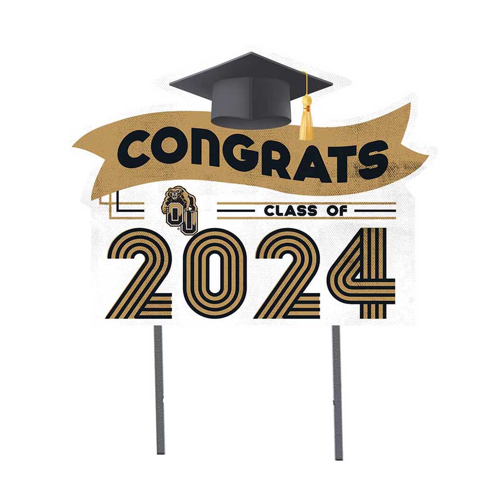 18x24 Congrats Graduation Lawn Sign Oakland University Golden Grizzlies