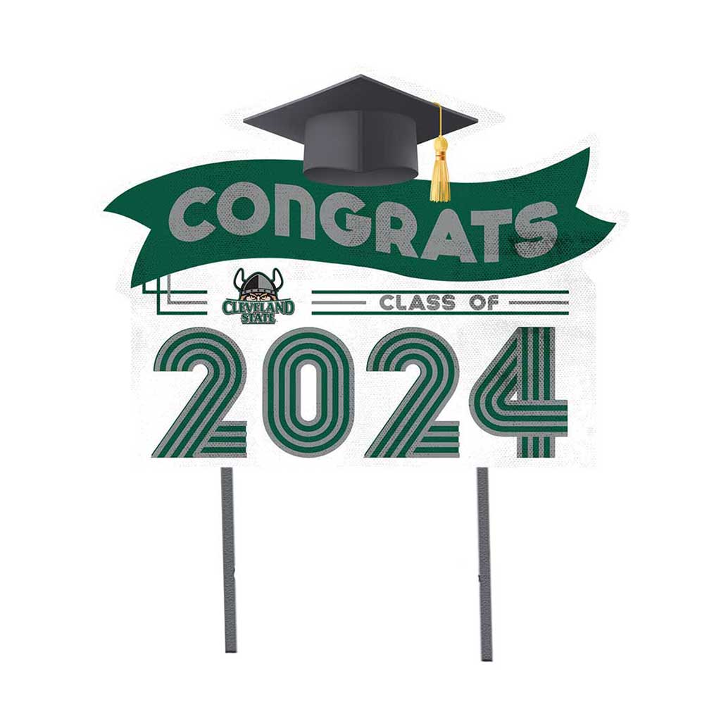 18x24 Congrats Graduation Lawn Sign Cleveland State Vikings