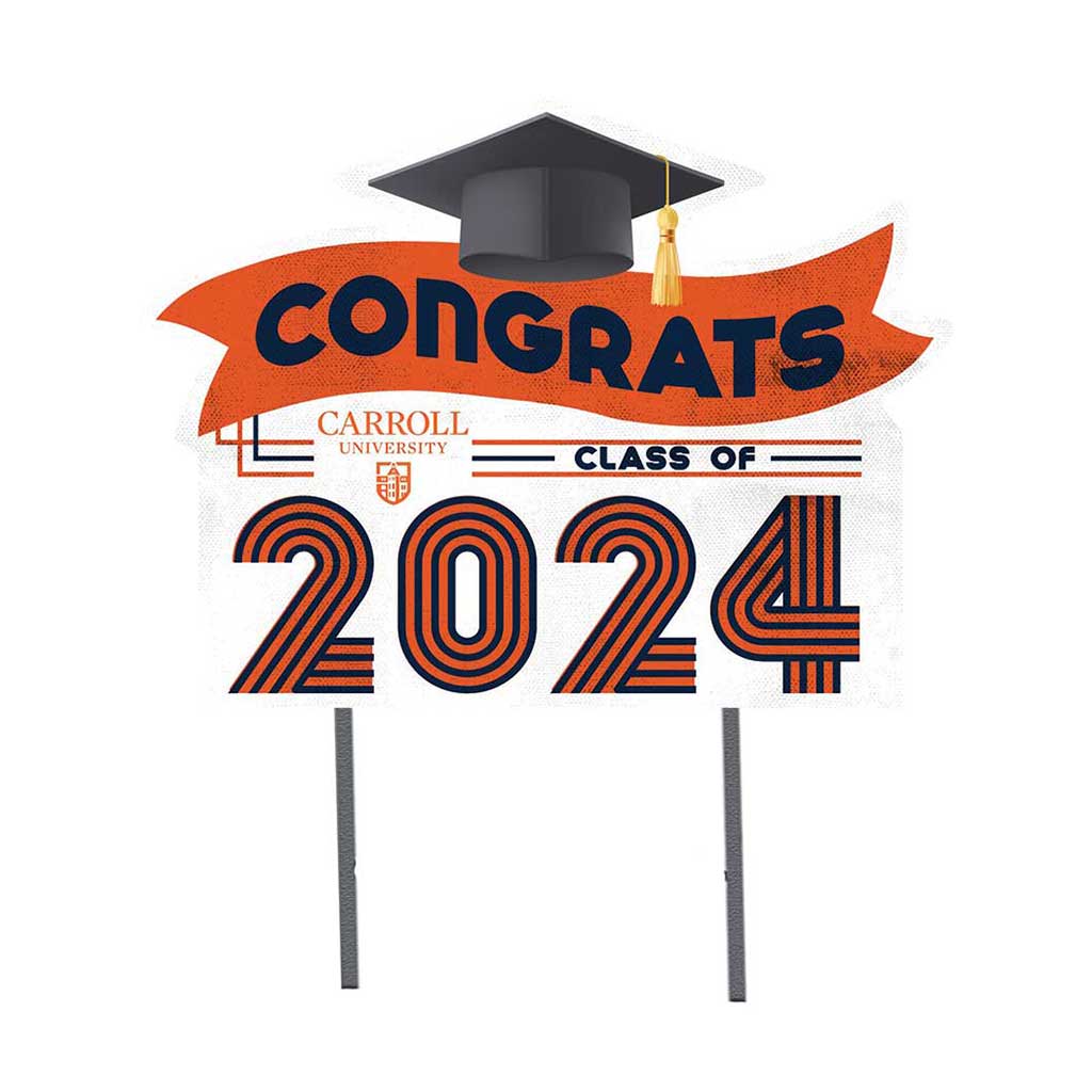 18x24 Congrats Graduation Lawn Sign Carroll University Pioneers
