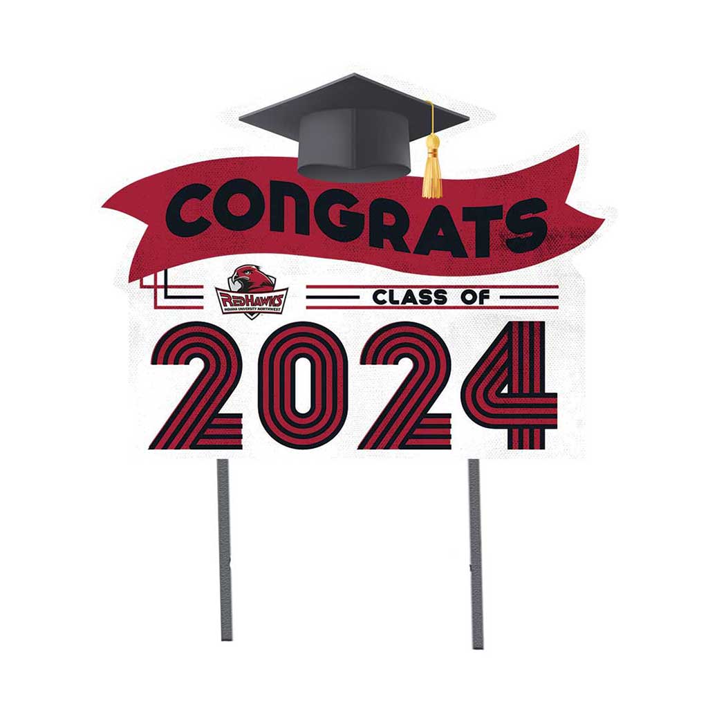 18x24 Congrats Graduation Lawn Sign Indiana University Northwest Redhawks