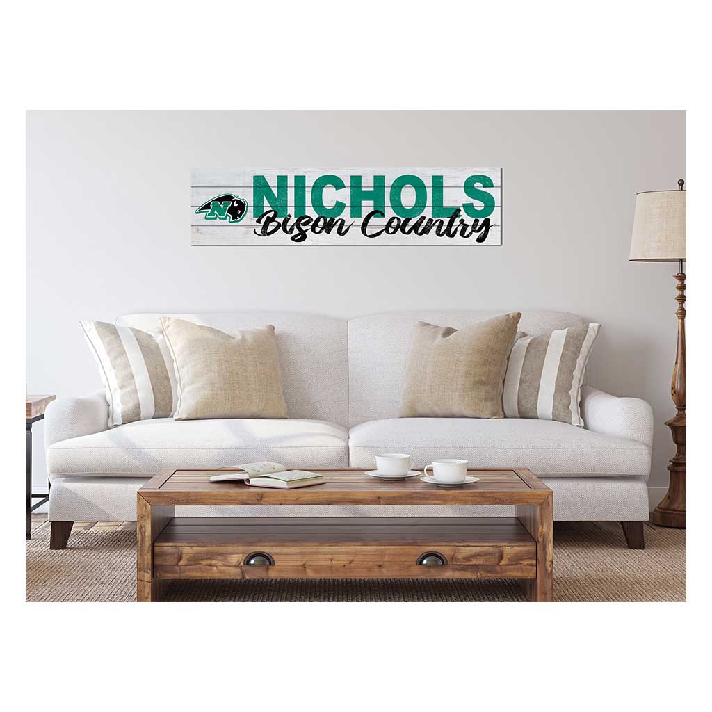 40x10 Sign With Logo Nichols College Bison