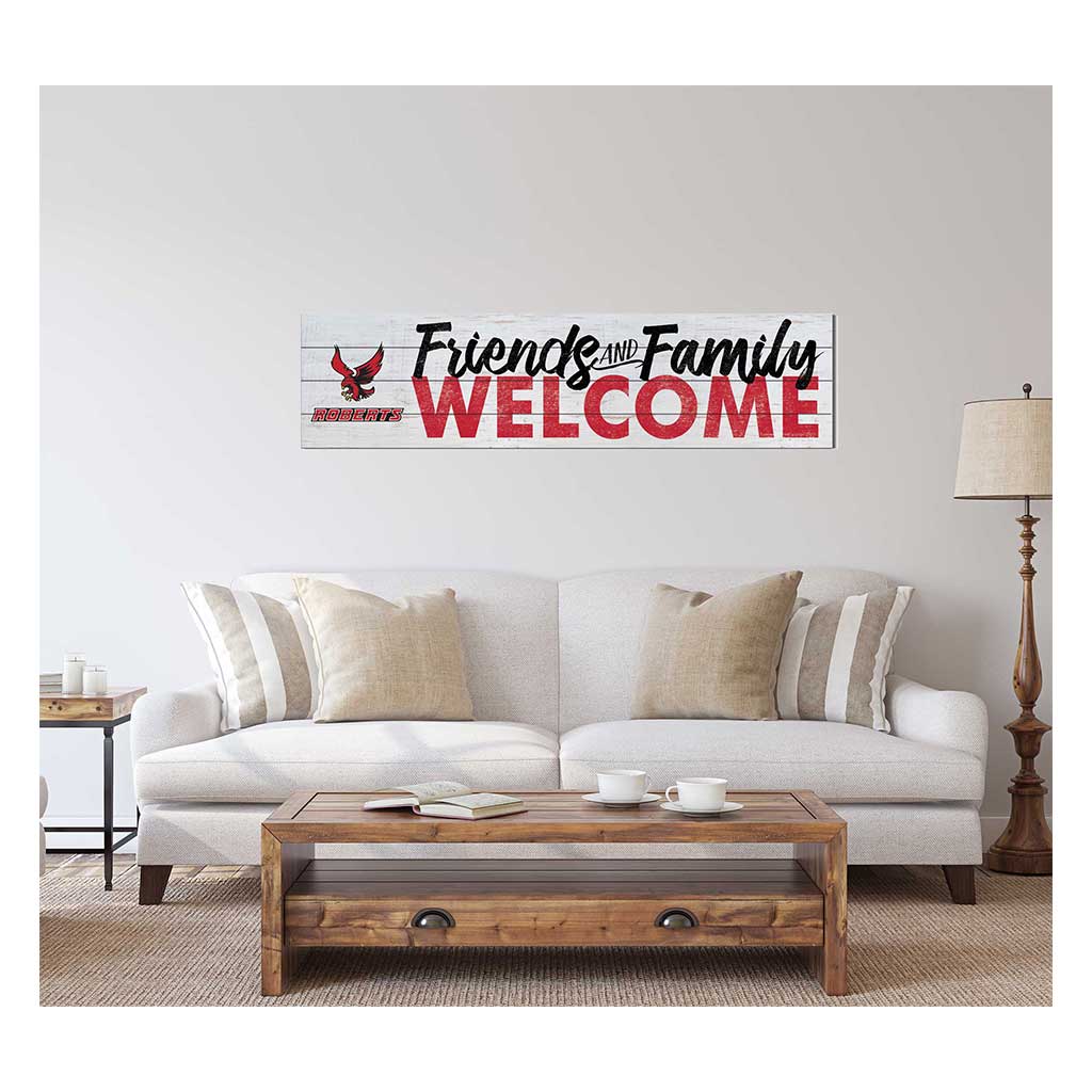 40x10 Sign Friends Family Welcome Roberts Wesleyan Redhawks