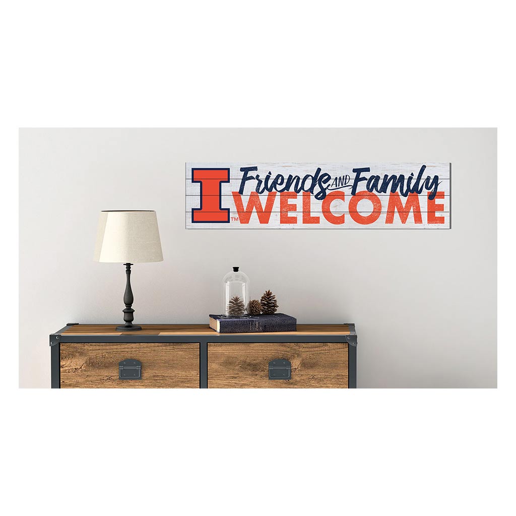 40x10 Sign Friends Family Welcome Illinois Fighting Illini