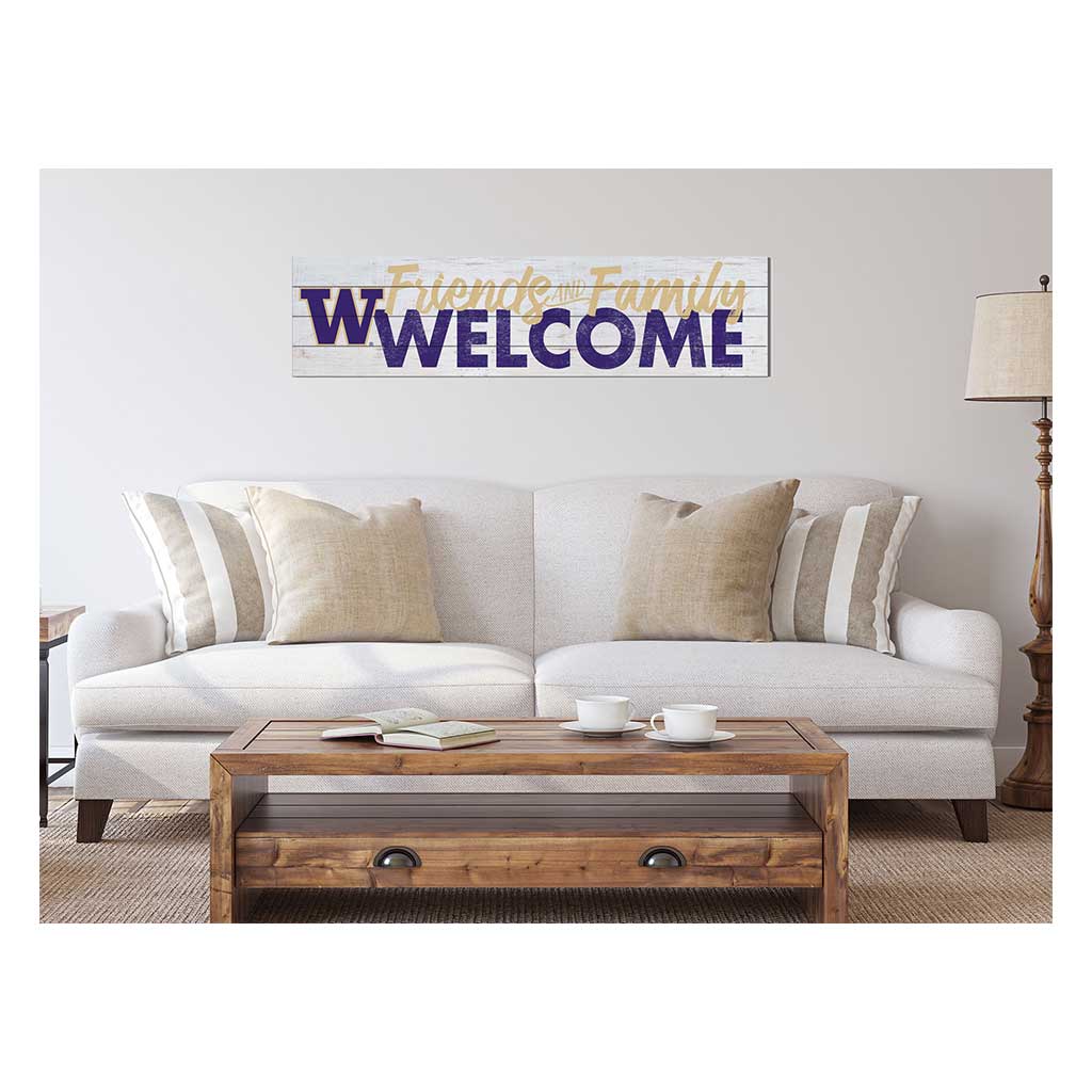 40x10 Sign Friends Family Welcome Washington Huskies