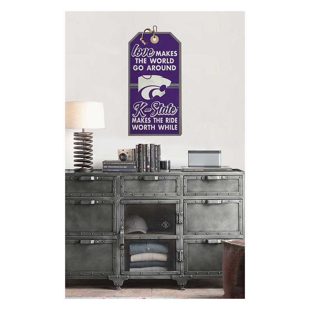 Hanging Tag Sign Love Makes the World Kansas State Wildcats