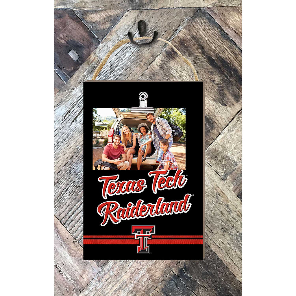 Hanging Clip-It Photo Colored Logo Texas Tech Red Raiders Verbiage