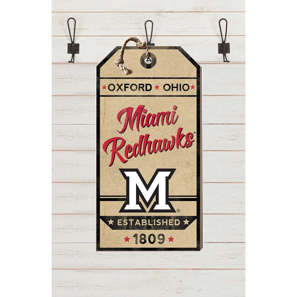 Small Hanging Tag Vintage Team Spirit Miami of Ohio Redhawks
