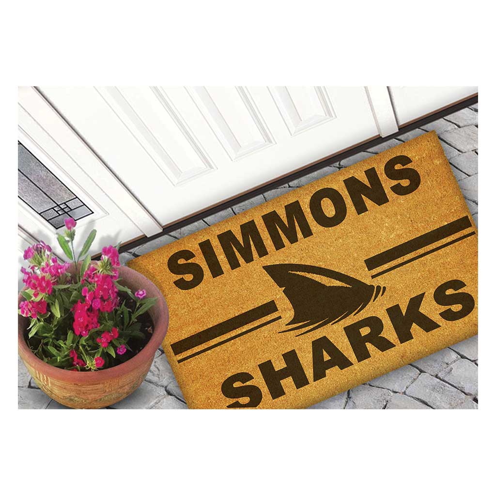 Team Coir Doormat Team Logo Simmons College Sharks