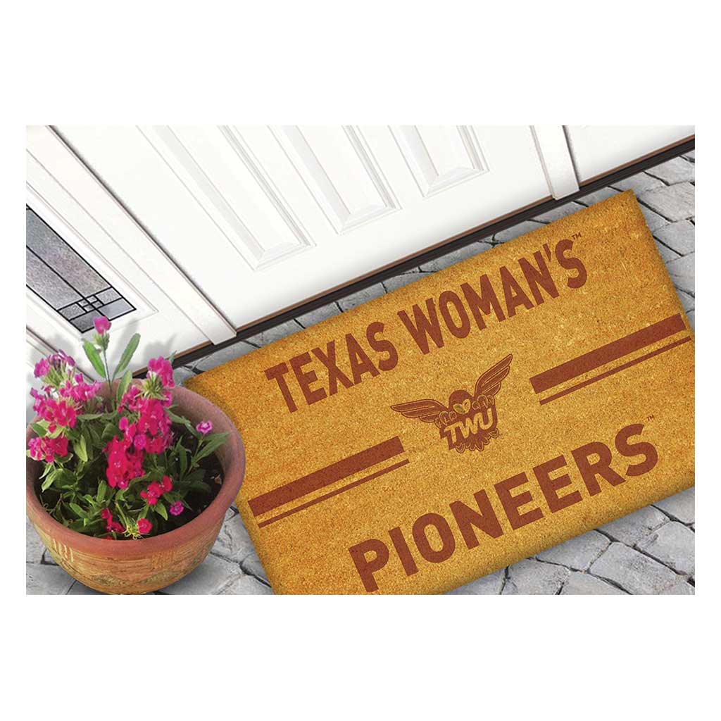 Team Coir Doormat Team Logo Texas Women's University Pioneers