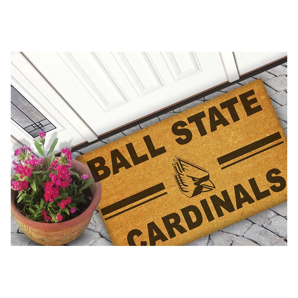 Team Coir Doormat Team Logo Ball State Cardinals