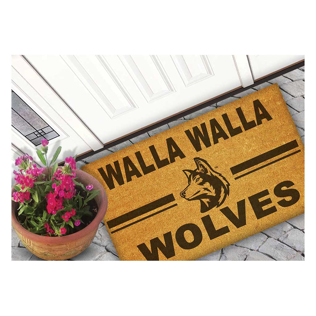 Team Coir Doormat Team Logo Walla Walla University Wolves