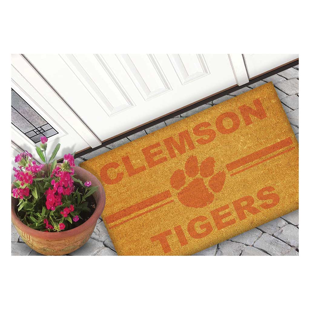 Team Coir Doormat Team Logo Clemson Tigers