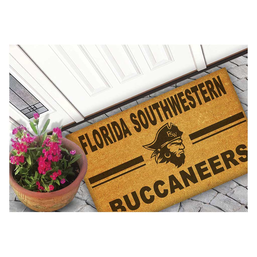 Team Coir Doormat Team Logo Florida Southwestern State Buccaneers