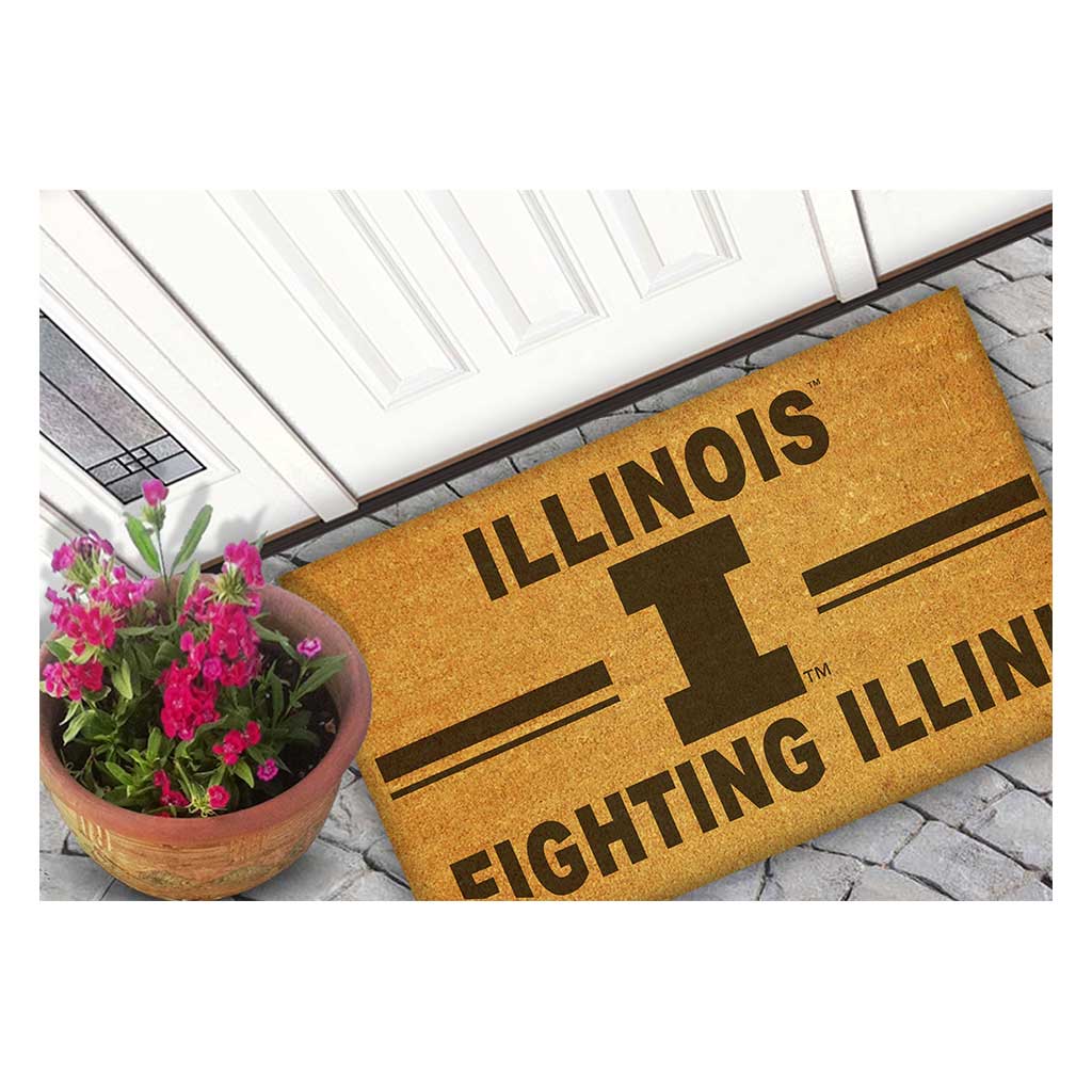 Team Coir Doormat Team Logo Illinois Fighting Illini