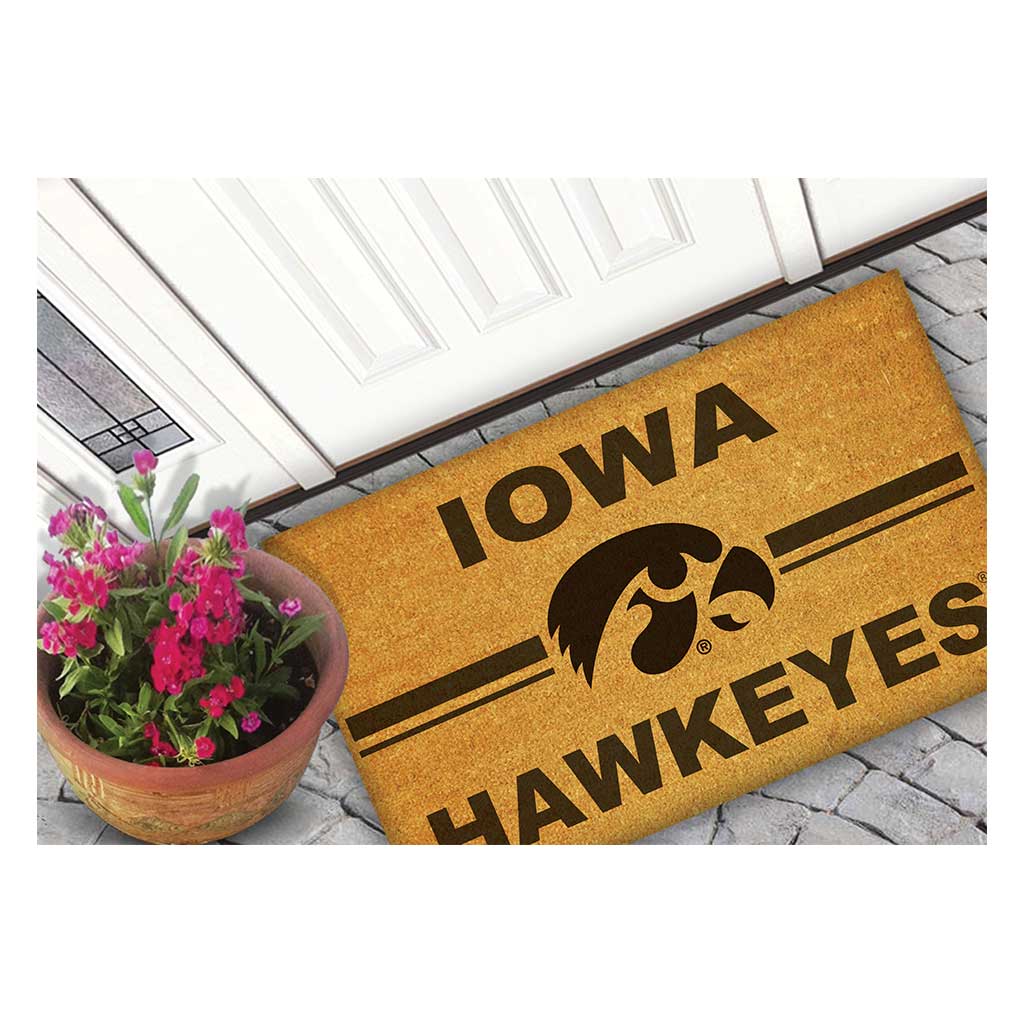 Team Coir Doormat Team Logo Iowa Hawkeyes