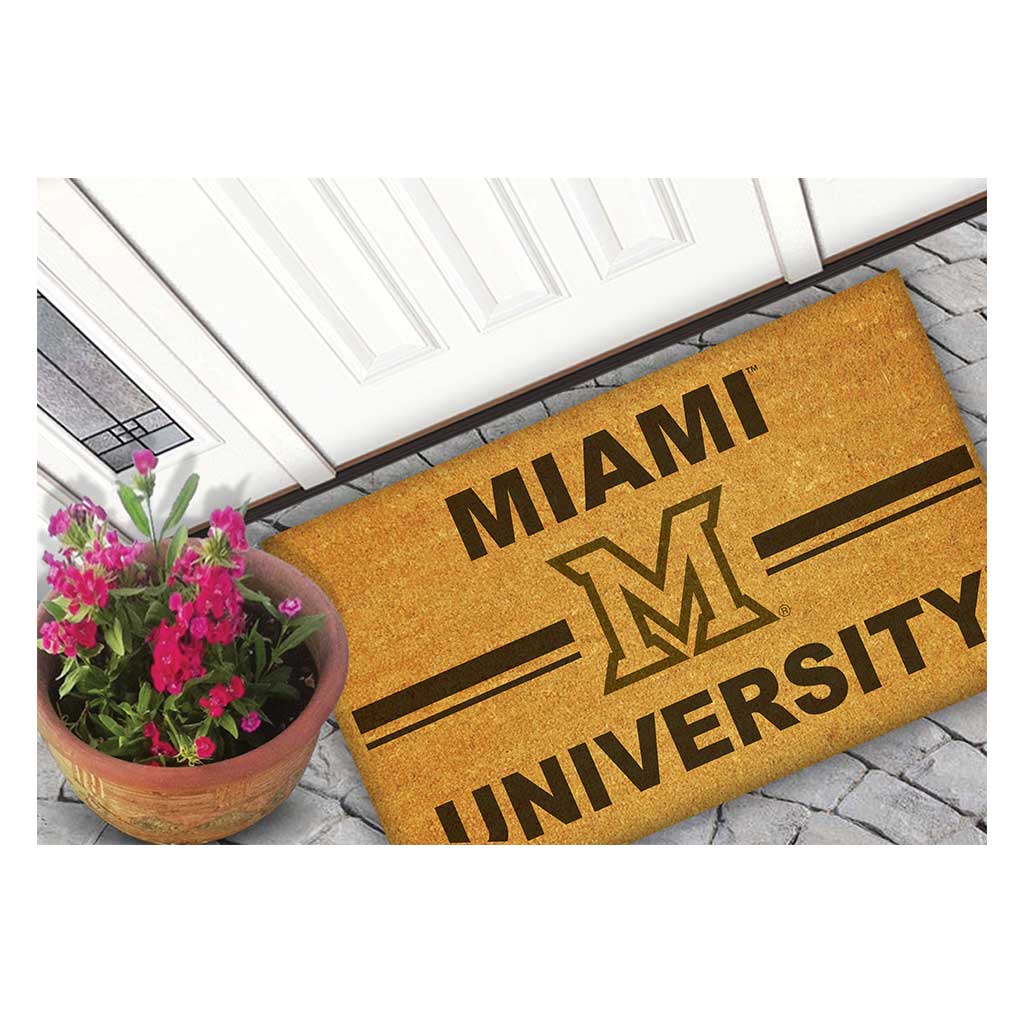 Team Coir Doormat Team Logo Miami of Ohio Redhawks Verbiage