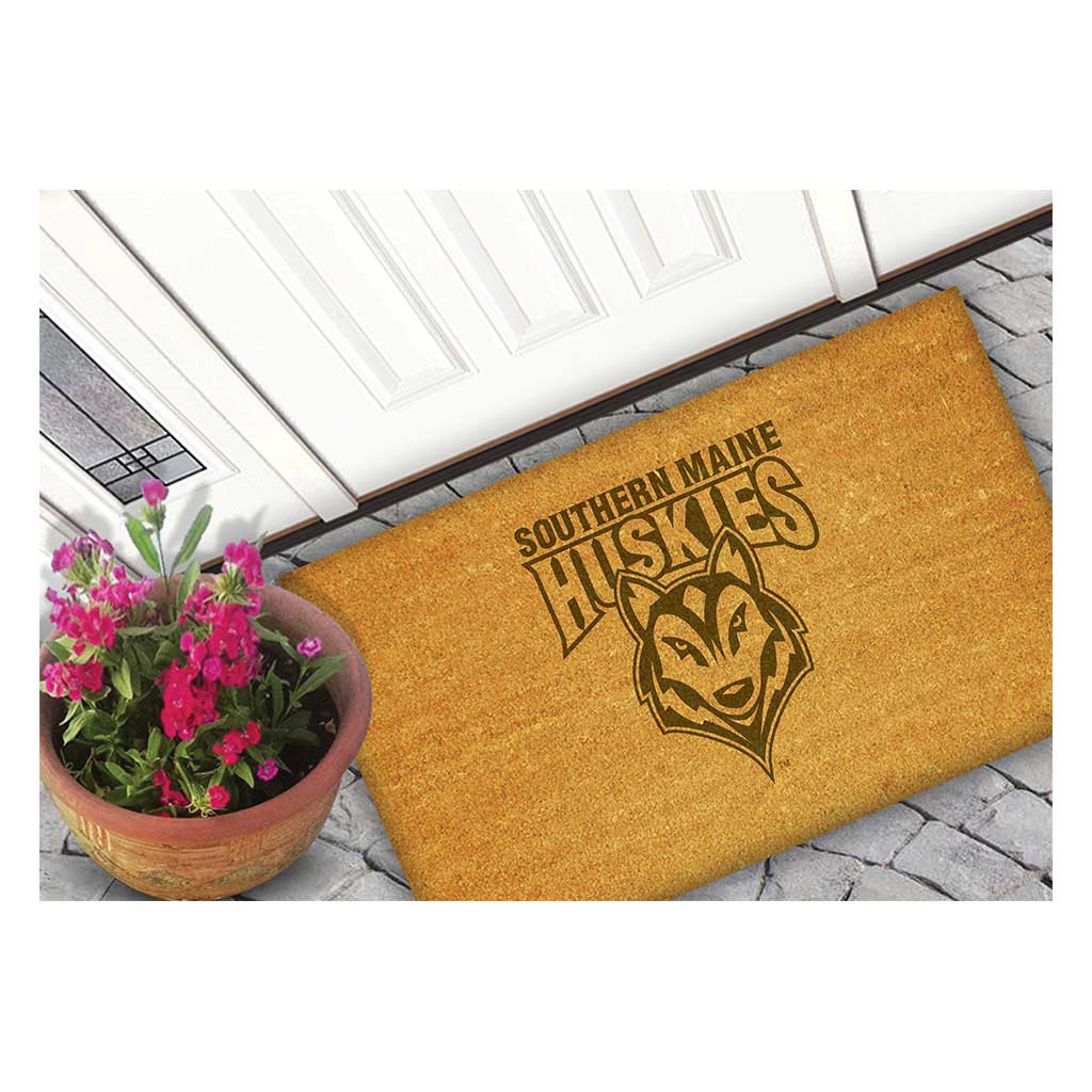 Team Coir Doormat Team Logo Southern Maine Huskies