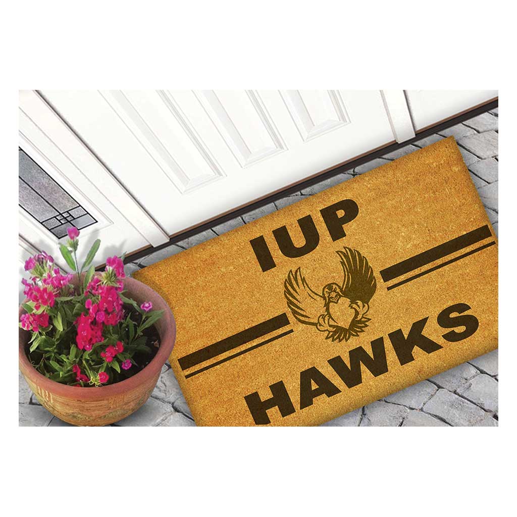 Team Coir Doormat Team Logo Indiana University of Pennsylvania Crimson Hawks