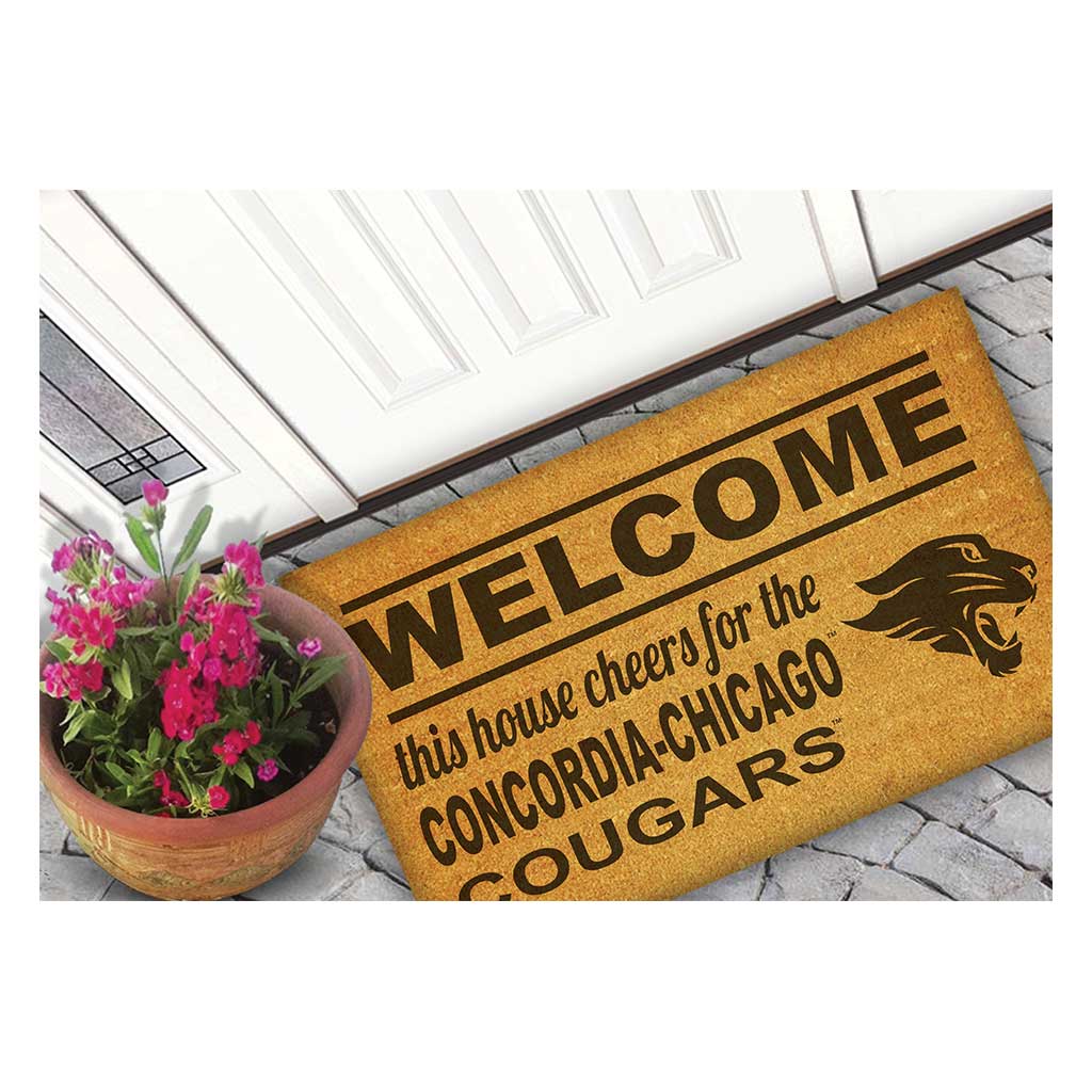 Team Coir Doormat Welcome Concordia University - Chicago Cougars