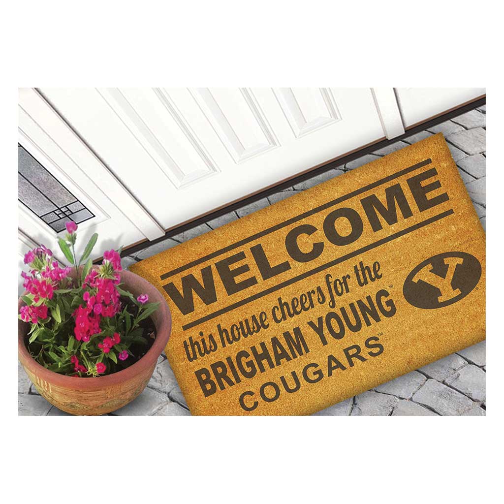 Team Coir Doormat Welcome Brigham Young Cougars