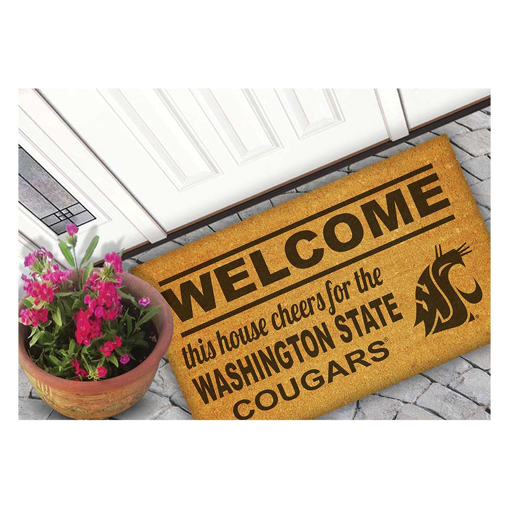 Team Coir Doormat Welcome Washington State Cougars