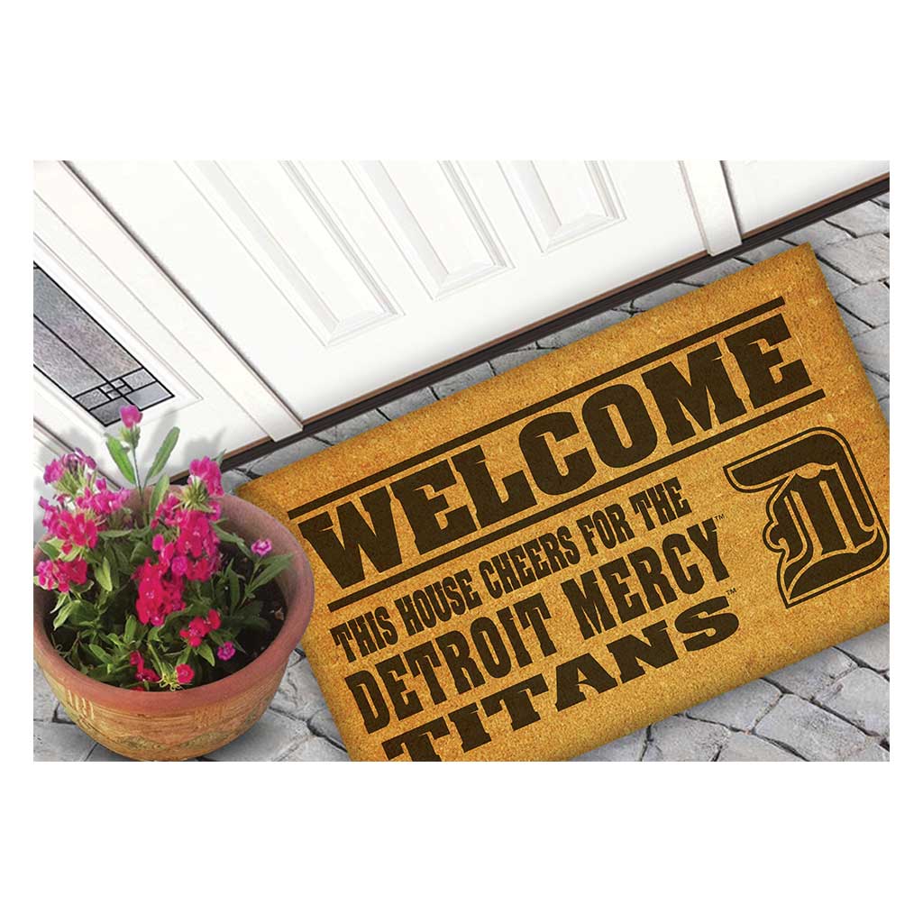 Team Coir Doormat Welcome Detroit Mercy Titans