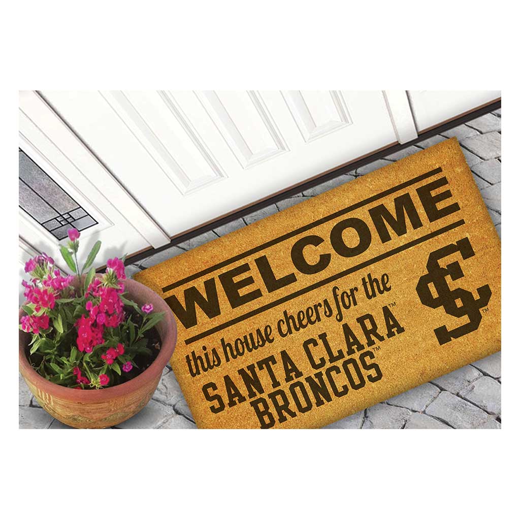 Team Coir Doormat Welcome Santa Clara Broncos