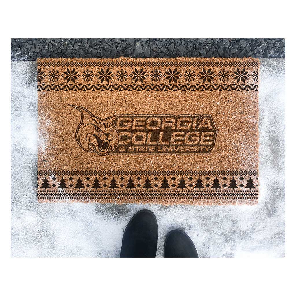 Team Coir Doormat Holiday Logo Georgia College Bobcats