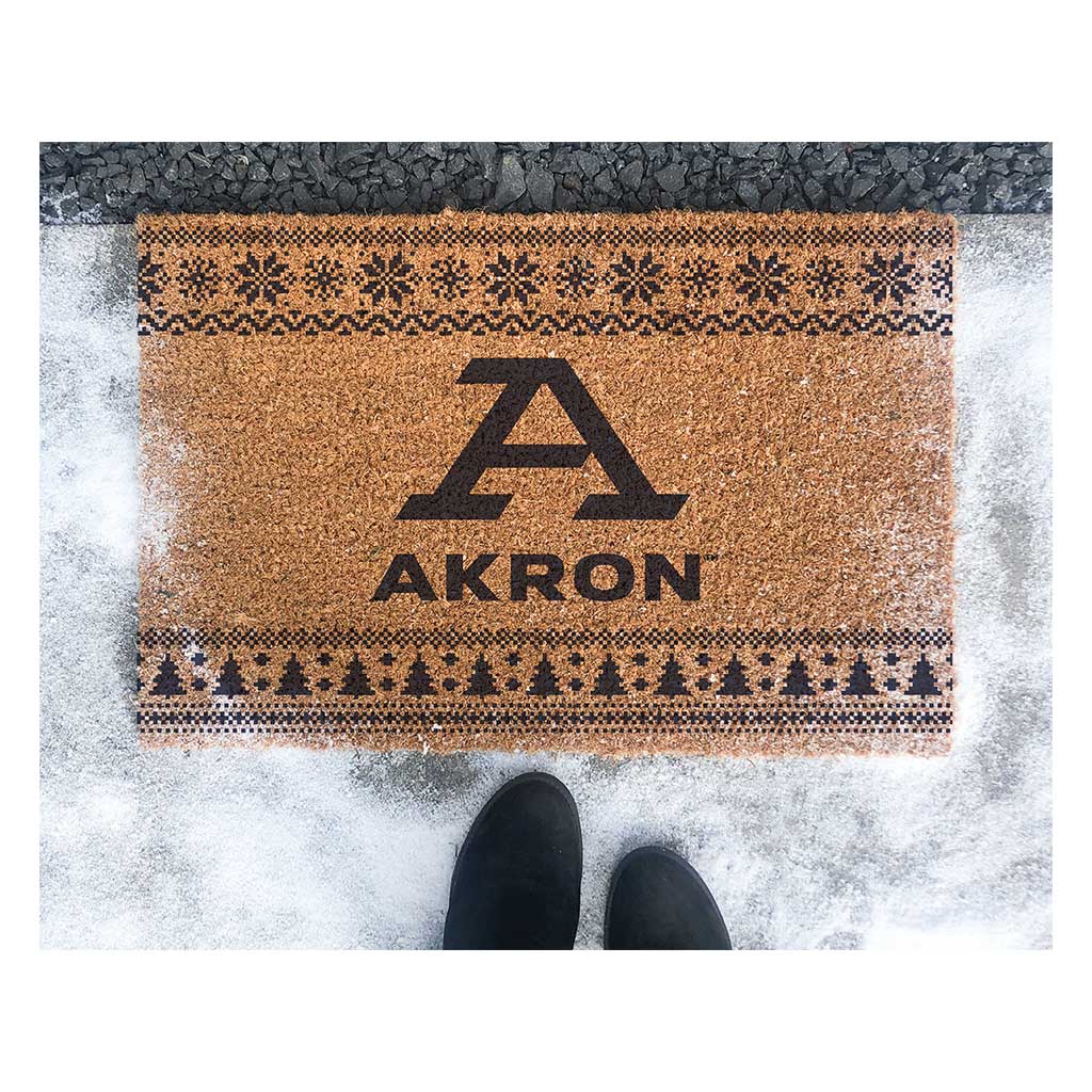 Team Coir Doormat Holiday Logo Akron Zips