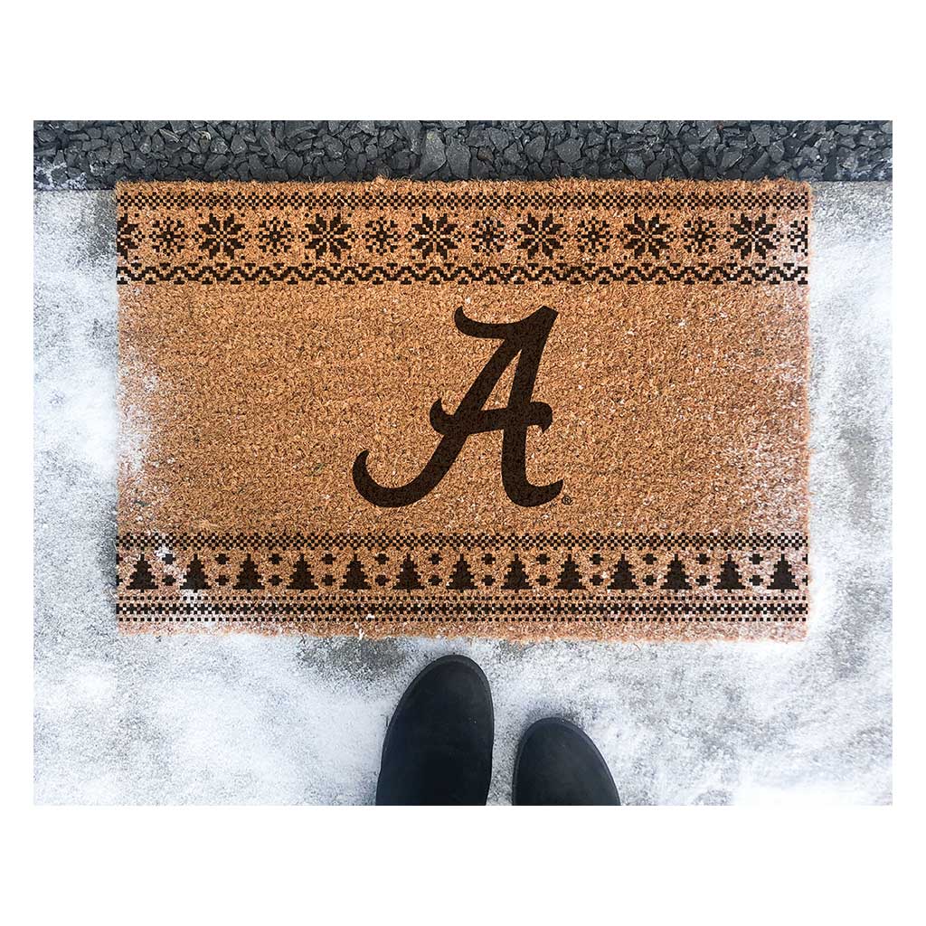 Team Coir Doormat Holiday Logo Alabama Crimson Tide