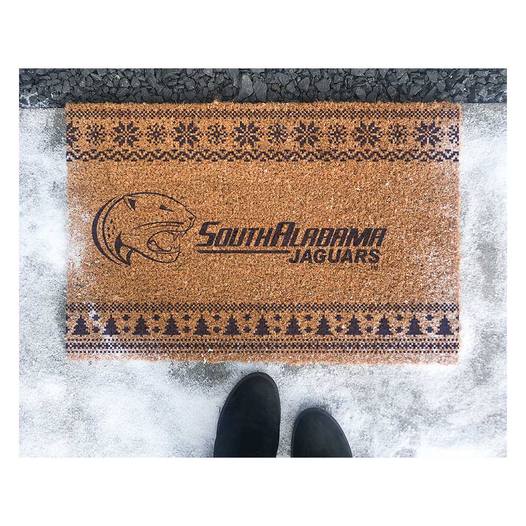 Team Coir Doormat Holiday Logo University of Southern Alabama Jaguars