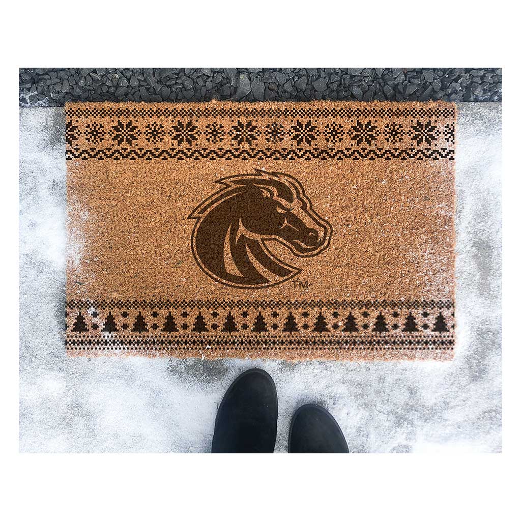 Team Coir Doormat Holiday Logo Boise State Broncos