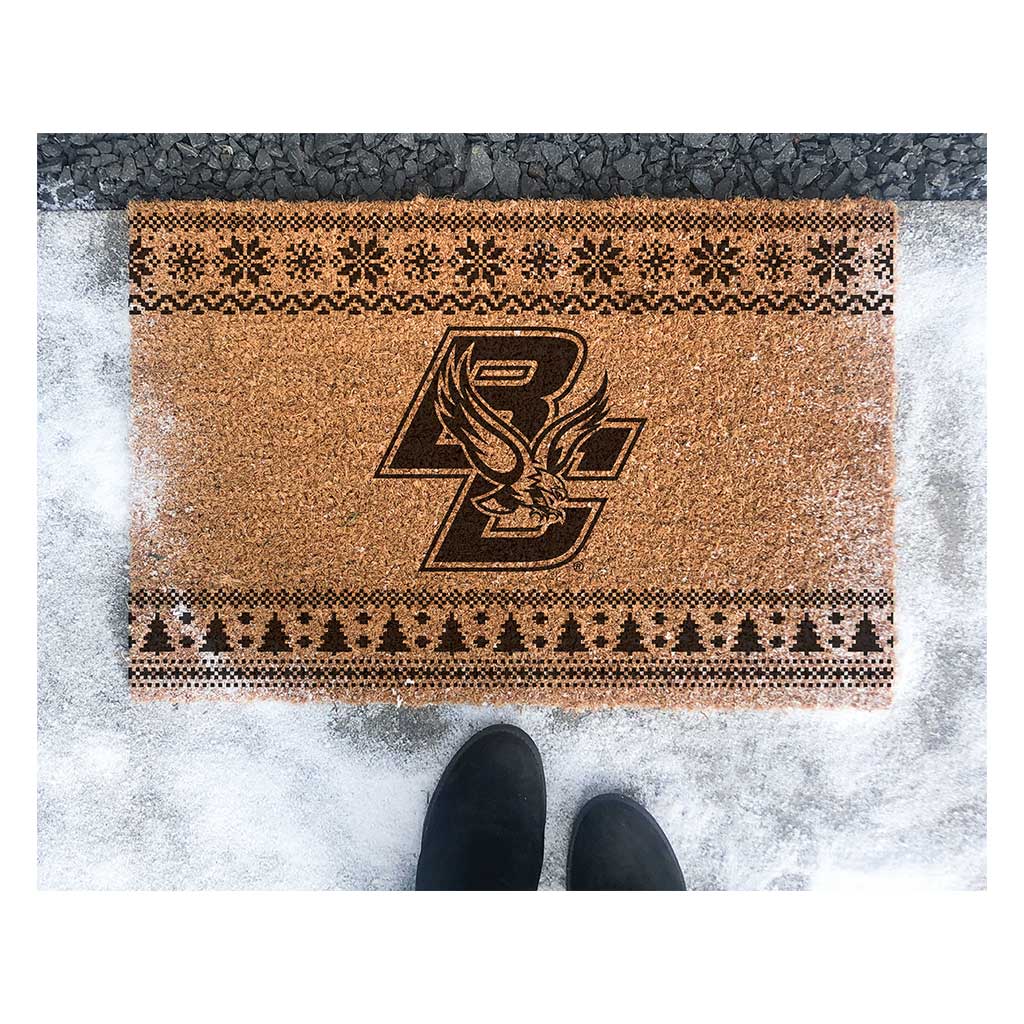 Team Coir Doormat Holiday Logo Boston College Eagles