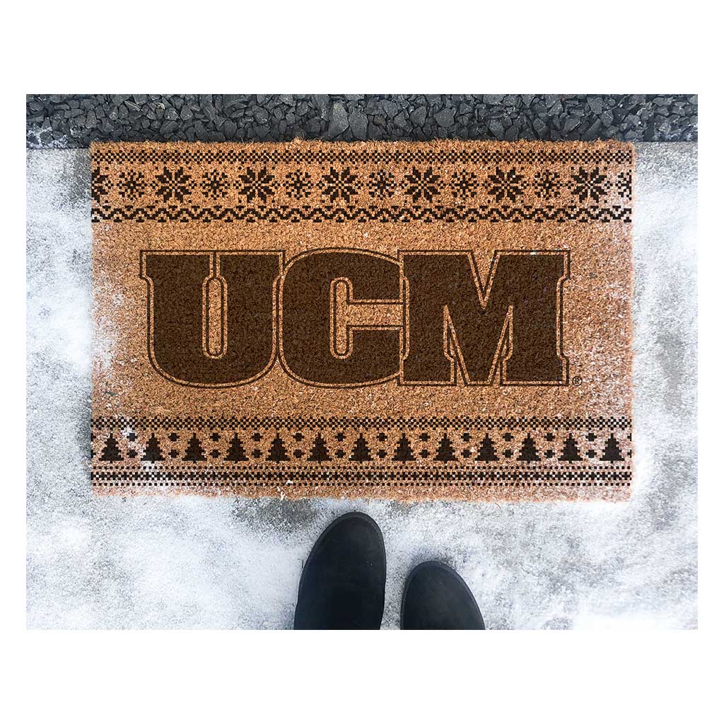 Team Coir Doormat Holiday Logo Central Missouri Mules