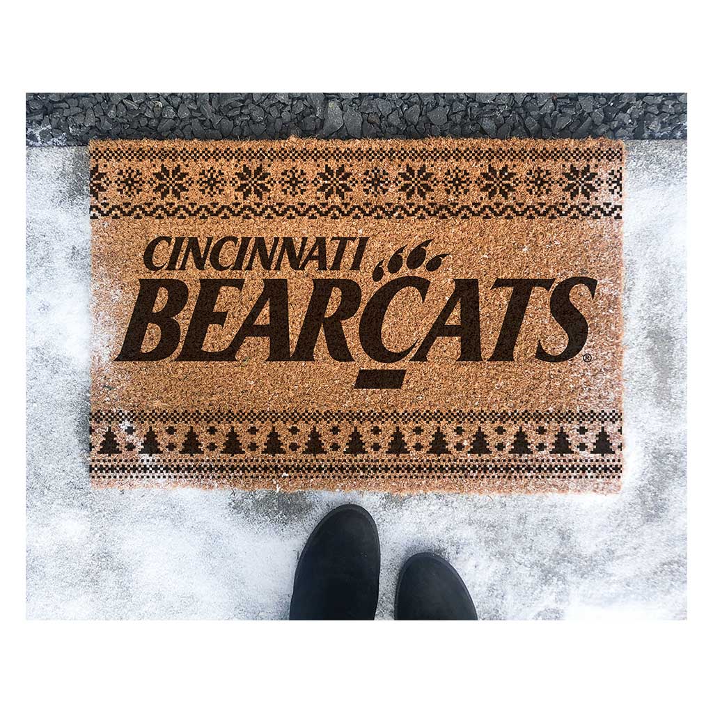 Team Coir Doormat Holiday Logo Cincinnati Bearcats