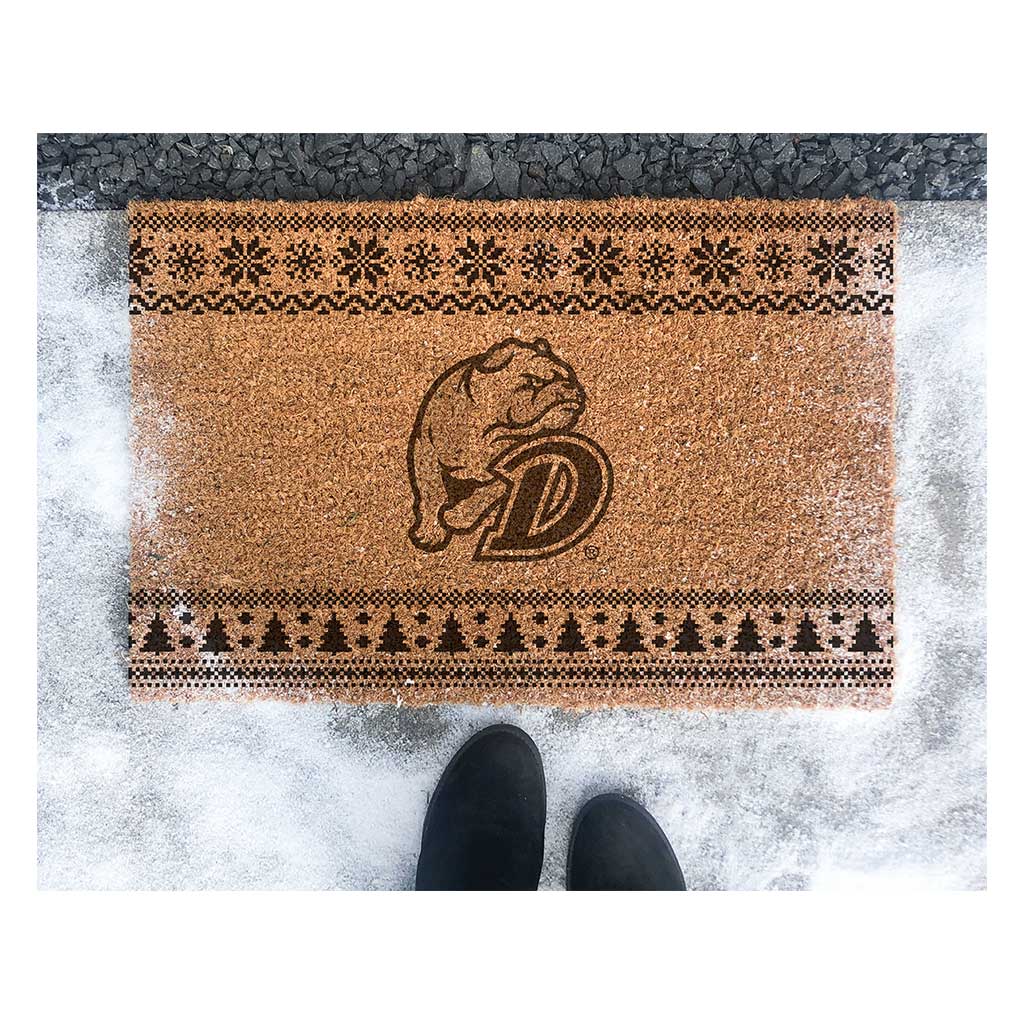 Team Coir Doormat Holiday Logo Drake Bulldogs