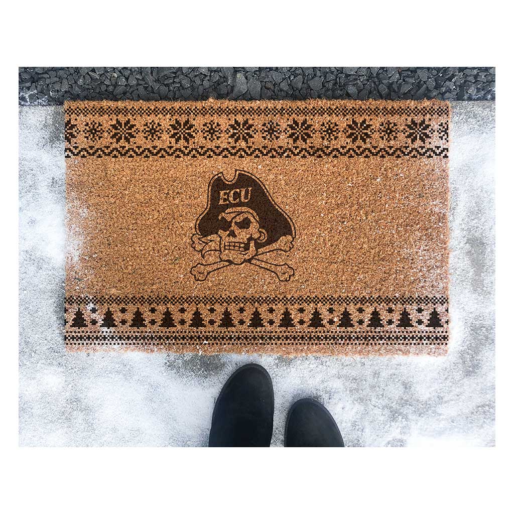 Team Coir Doormat Holiday Logo East Carolina Pirates