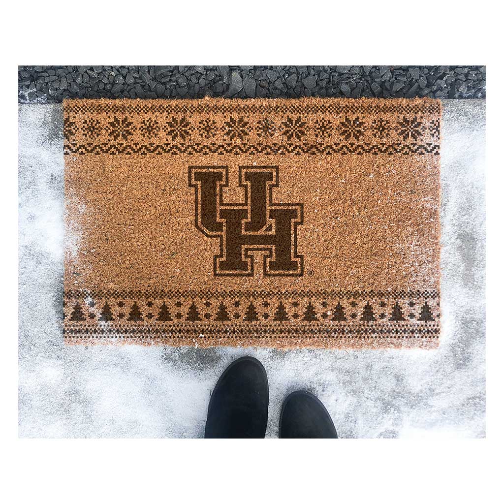 Team Coir Doormat Holiday Logo Houston Cougars