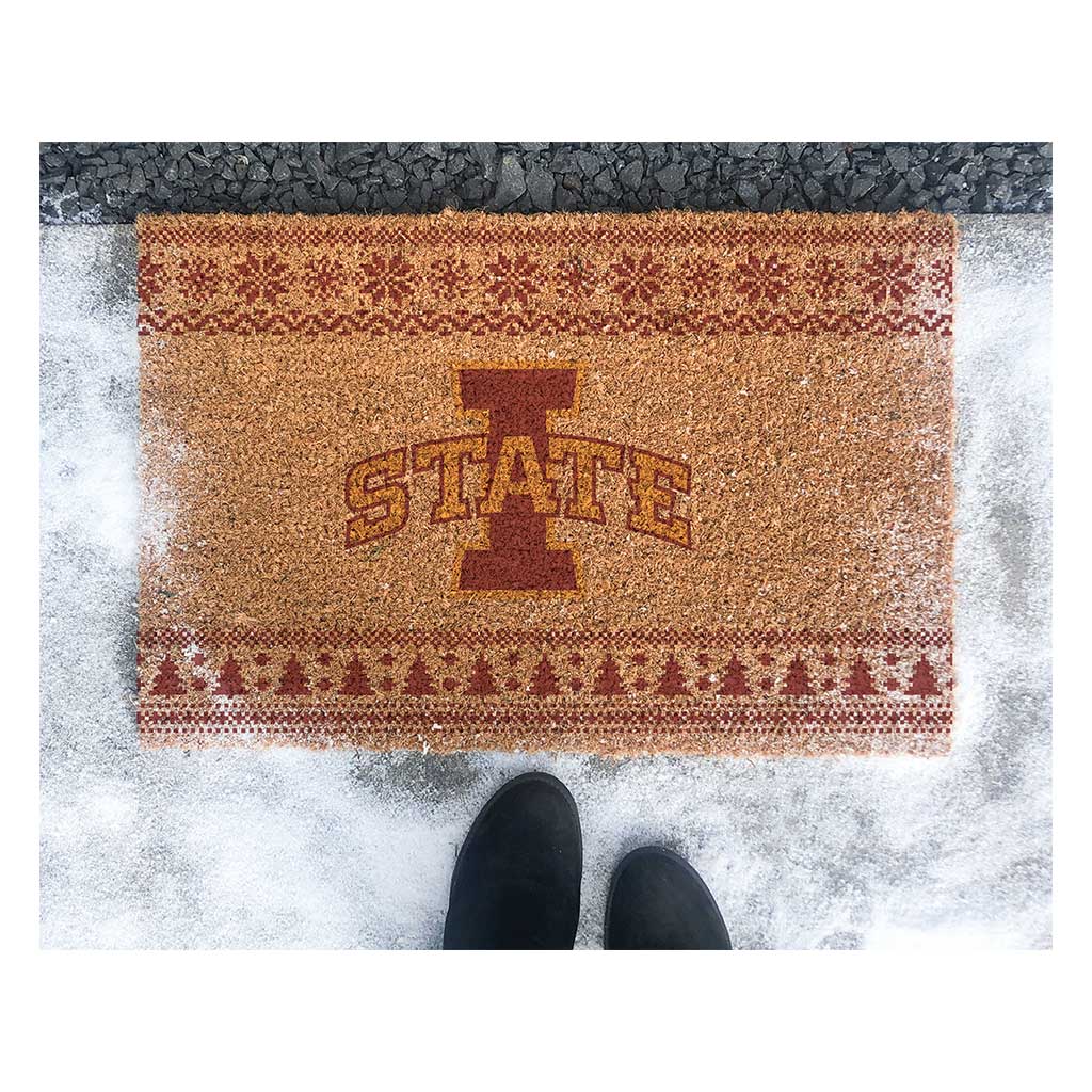 Team Coir Doormat Holiday Logo Iowa State Cyclones