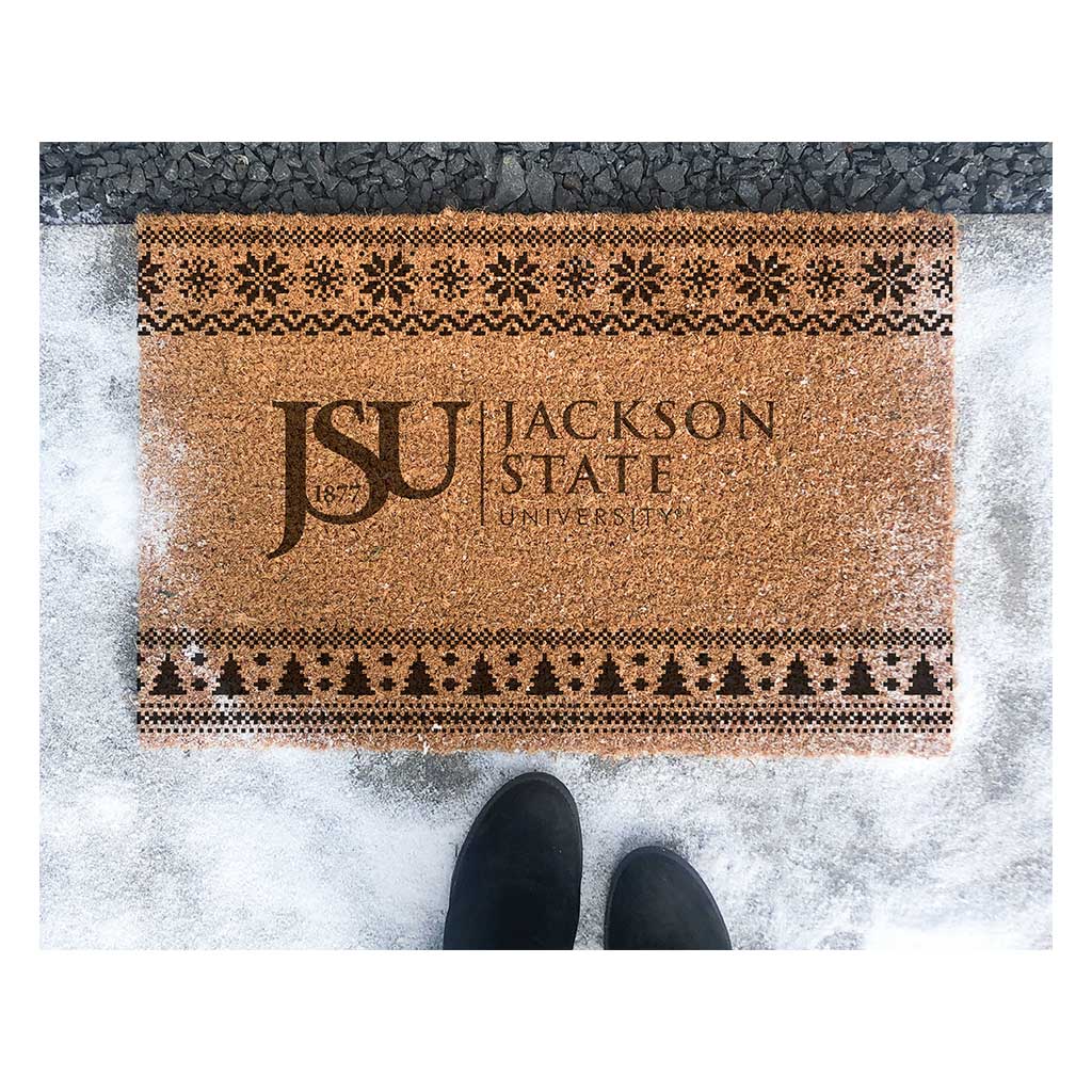 Team Coir Doormat Holiday Logo Jackson State Tigers